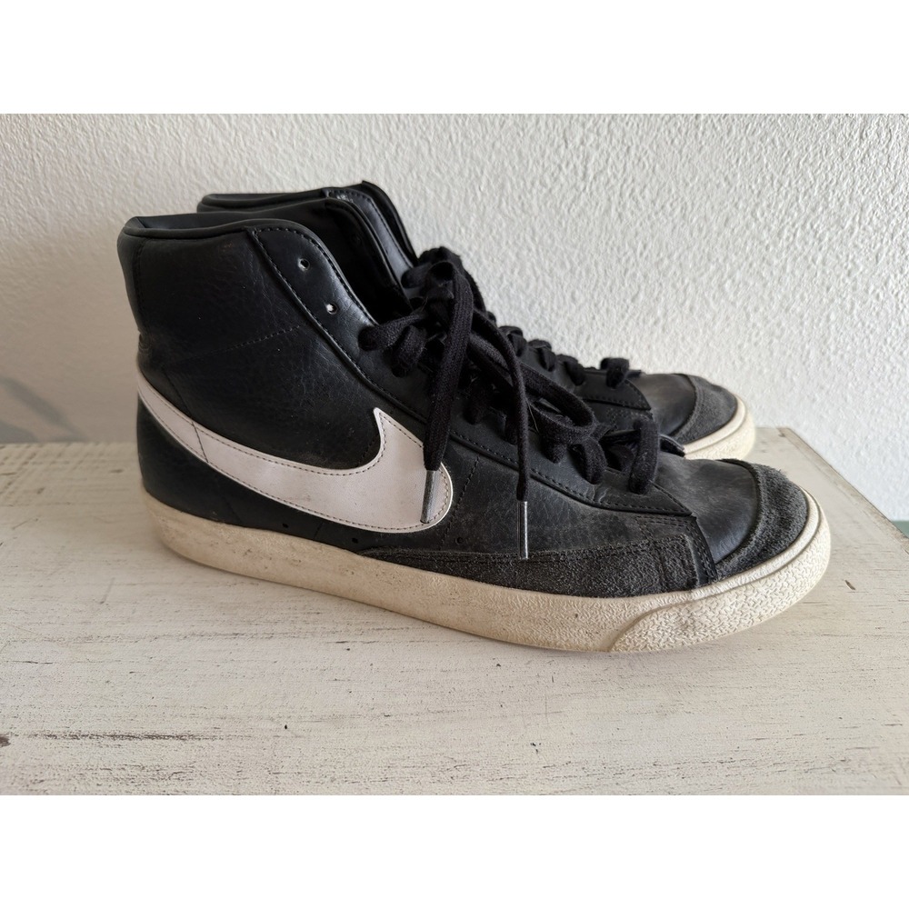 Nike Blazer MID '77 Vintage Mens 13 Black Sail Leather Comfort athletic Sneakers